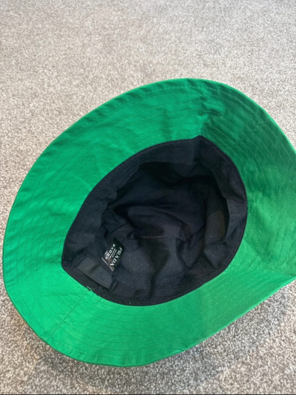 Prada Emerald Green Nylon Bucket Hat with Metal Triangle Logo - Picture 2 of 2